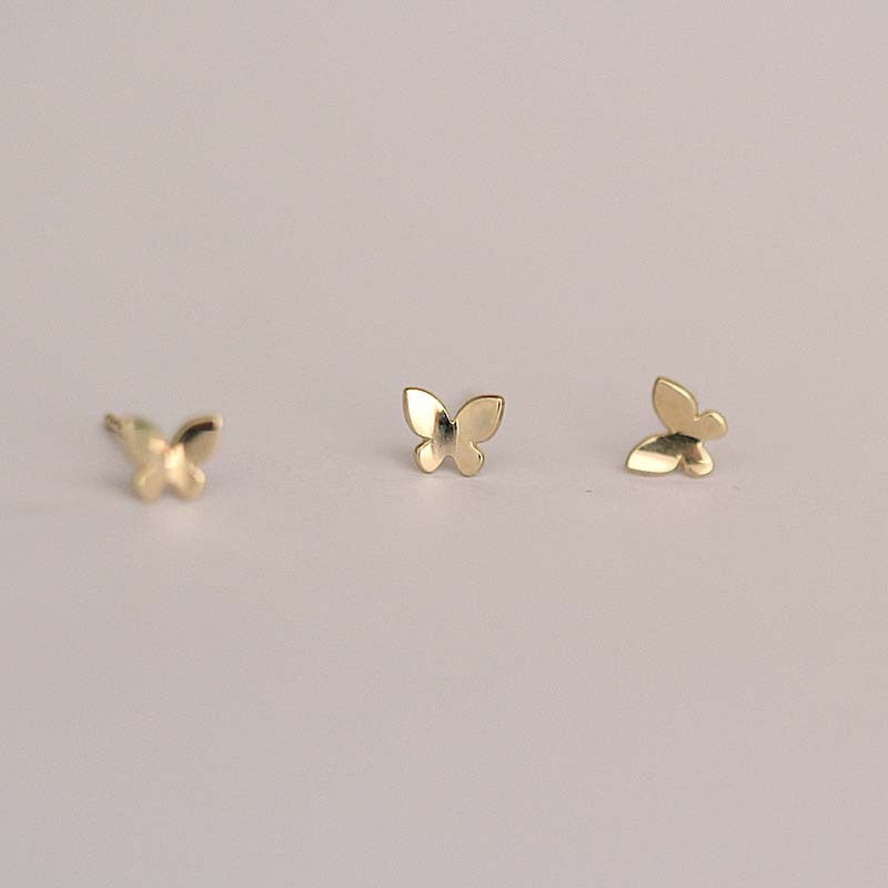 Solid 9K/14K Gold Butterfly Earrings