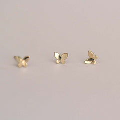 Solid 9K/14K Gold Butterfly Earrings