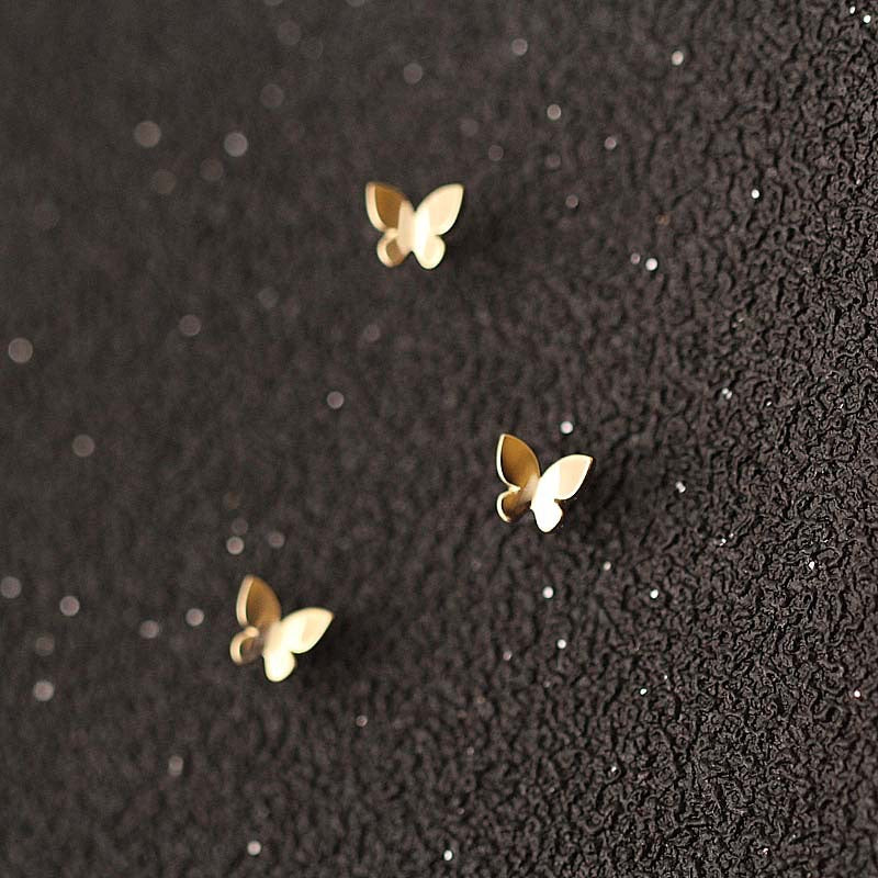 Solid 9K/14K Gold Butterfly Earrings