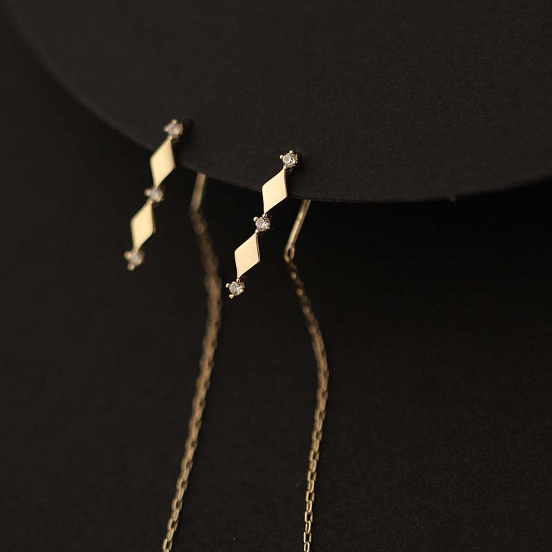 Solid 9K Gold Lien étoile Earrings