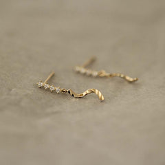 Solid 9K Gold Spinning Star Earrings