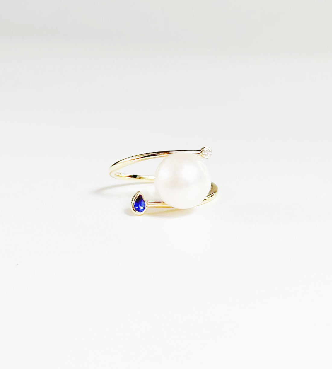 Blue Sapphire and Diamond Ring