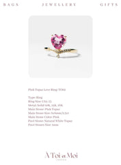 Pink Topaz & Diamond Love Ring