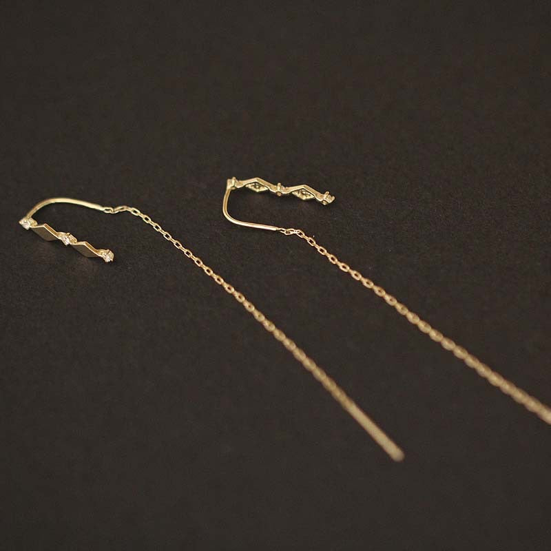 Solid 9K Gold Lien étoile Earrings