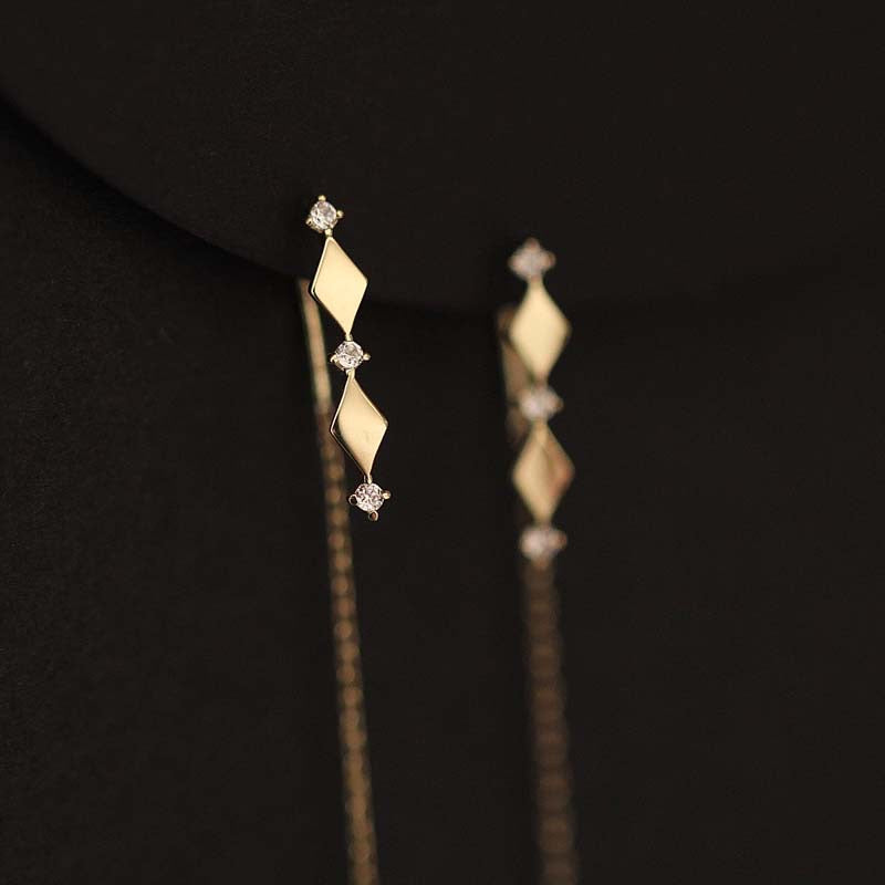 Solid 9K Gold Lien étoile Earrings