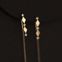 Solid 9K Gold Lien étoile Earrings