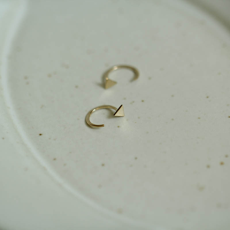 Solid 9K Gold Arch Moon Earrings