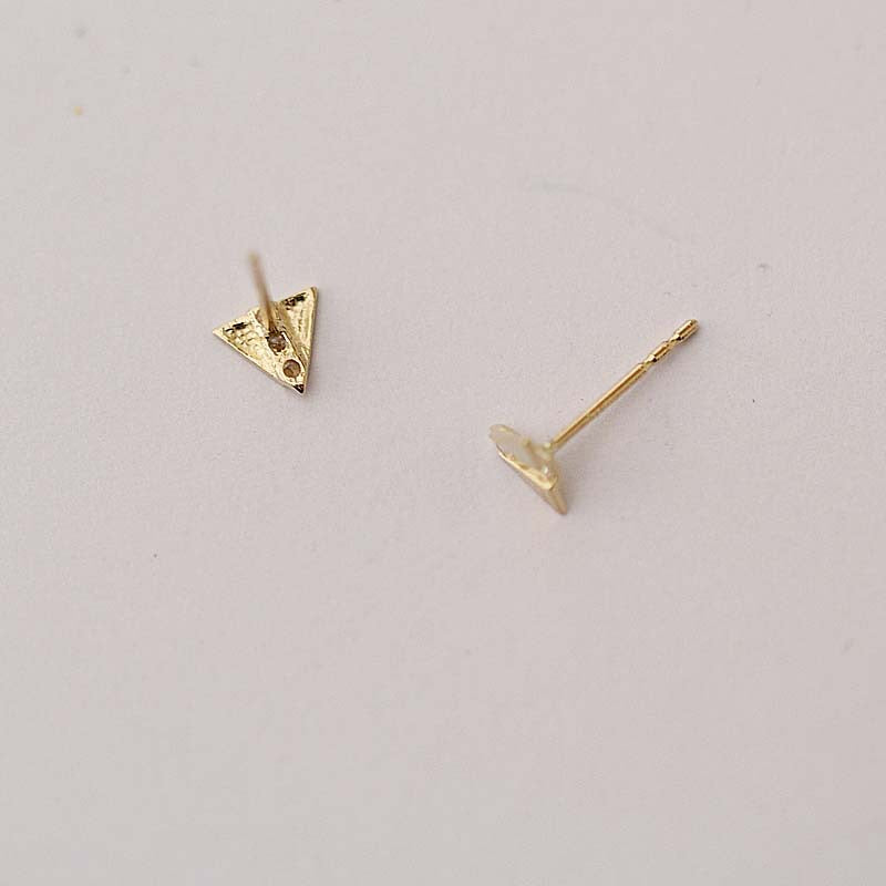 Solid 9K Gold Pyramid Earrings