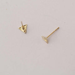 Solid 9K Gold Pyramid Earrings