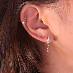 Solid 9K Gold Spinning Star Earrings