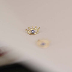 Solid 9K Gold Mystical Eye Earrings