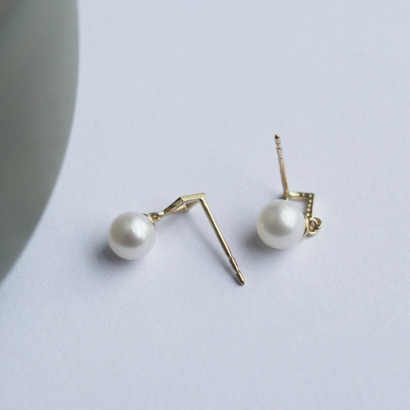 Solid 9K Gold/Genuine Freshwater Pearl élodie Earrings