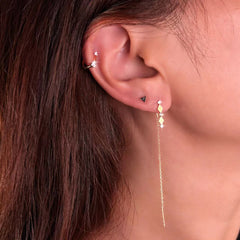 Solid 9K Gold Lien étoile Earrings