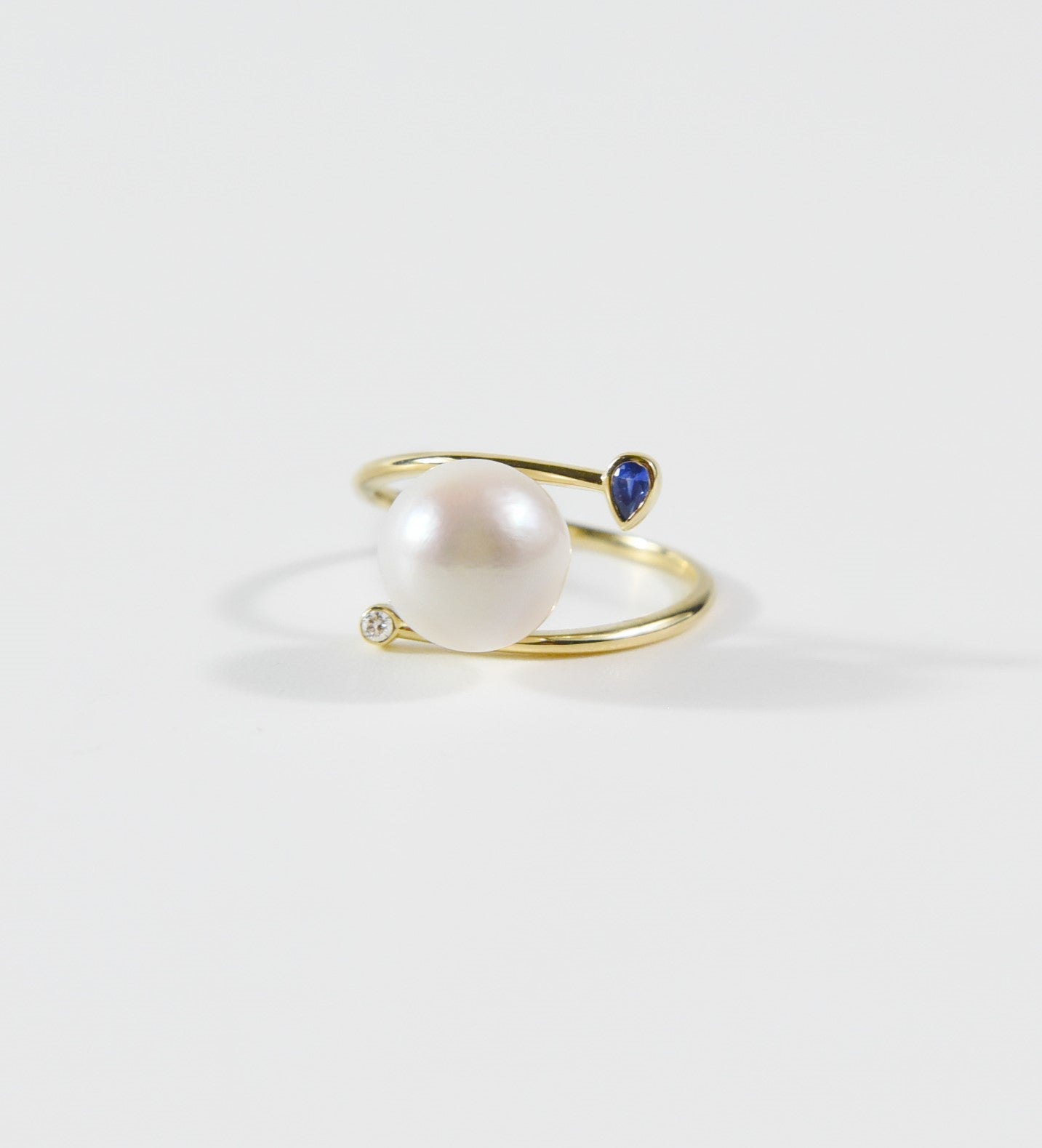 Blue Sapphire and Diamond Ring