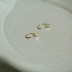 Solid 9K Gold Arch Moon Earrings