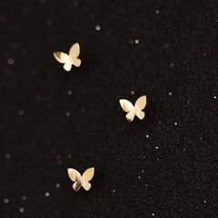 Solid 9K/14K Gold Butterfly Earrings