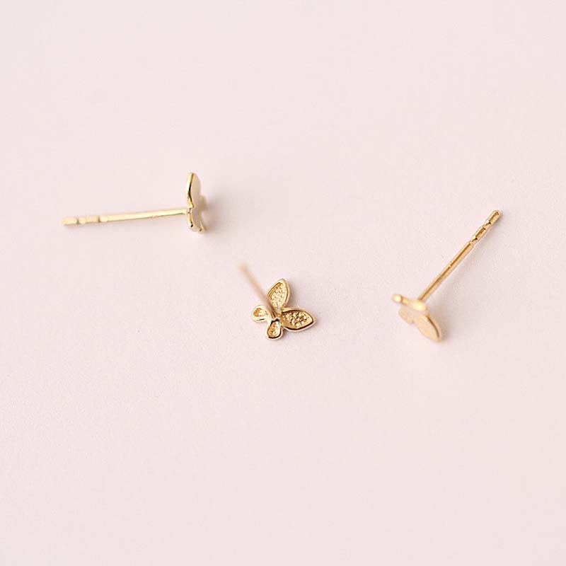 Solid 9K/14K Gold Butterfly Earrings