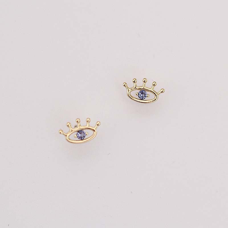 Solid 9K Gold Mystical Eye Earrings