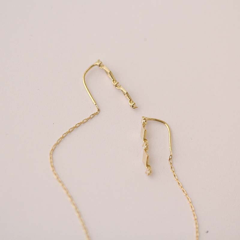 Solid 9K Gold Lien étoile Earrings