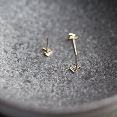 Solid 9K Gold ville de conte de fées Earrings